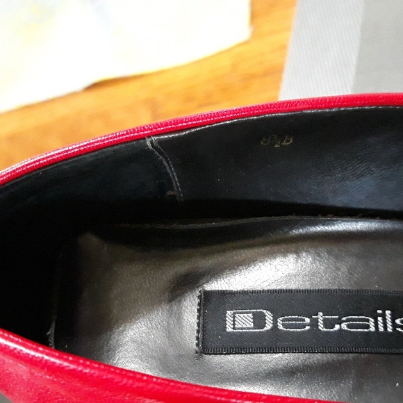 Red Leather Heels Sz 8.5 B - Picture 11 of 15